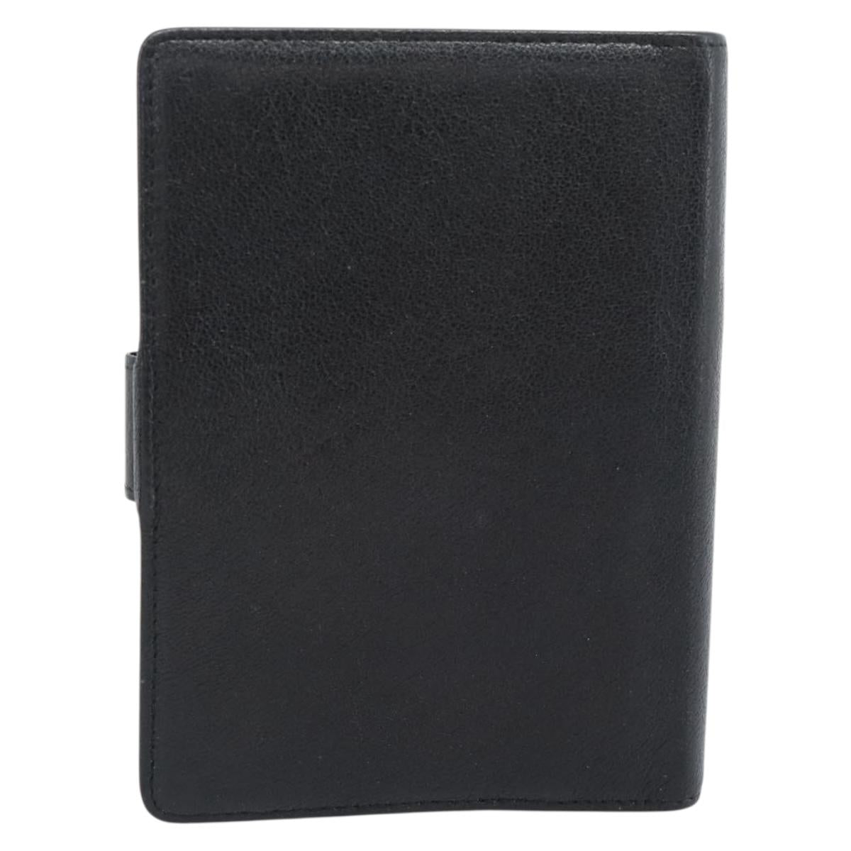CHANEL Day Planner Cover Leather Black Silver CC Auth bs35476M