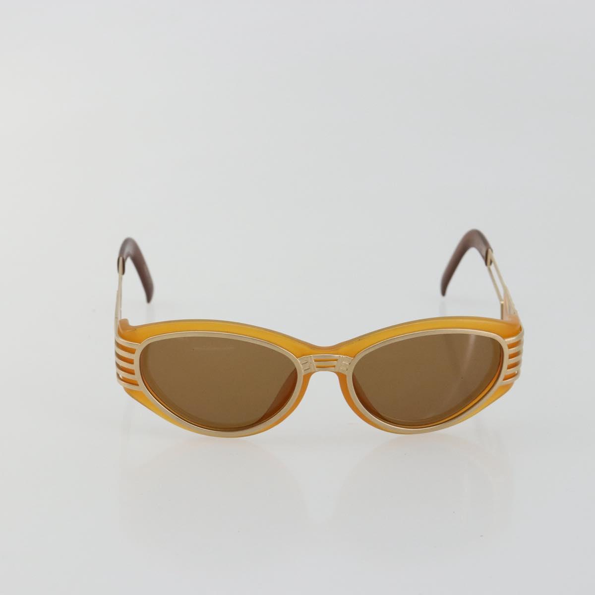SAINT LAURENT Sunglasses Plastic Beige Gold Auth bs35478