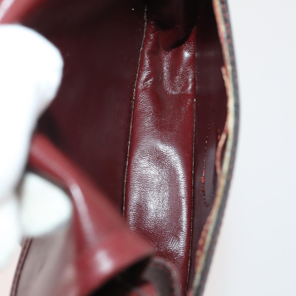 CARTIER Must Line Shoulder Bag Leather Suede 4 Set Bordeaux Auth bs35481