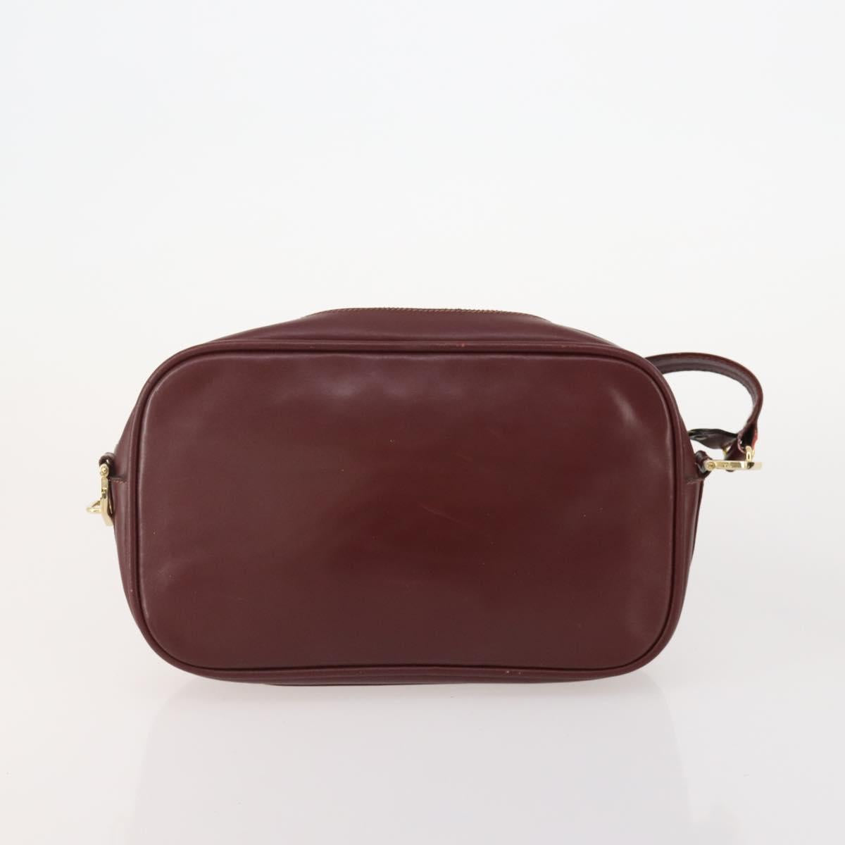 CARTIER Must Line Shoulder Bag Leather Suede 4 Set Bordeaux Auth bs35481