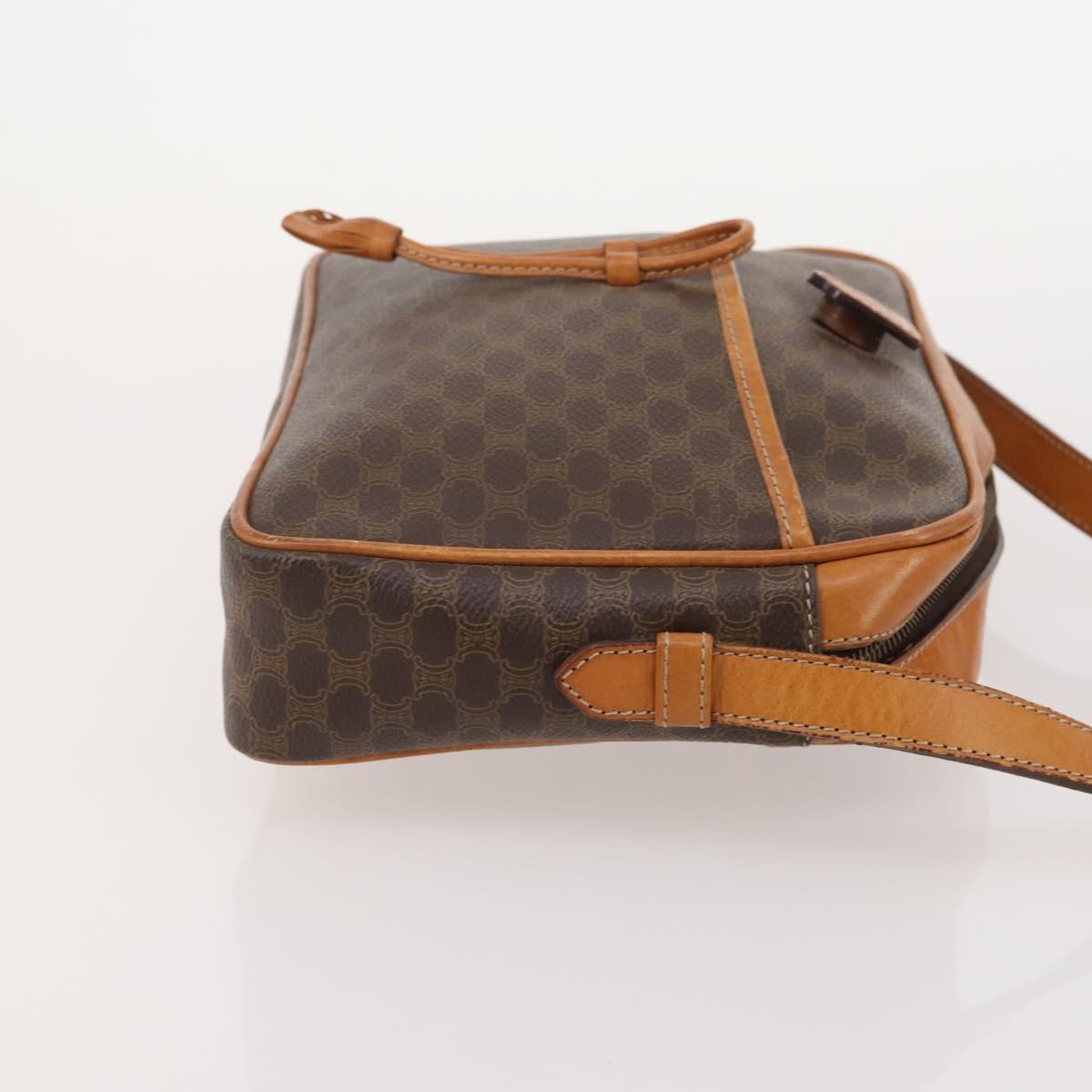 CELINE Macadam Canvas Hand Bag PVC Leather 3 Set Brown Auth bs35482