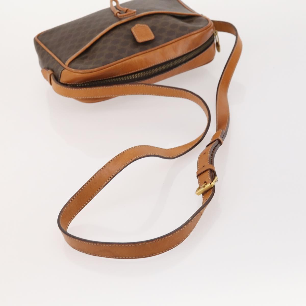 CELINE Macadam Canvas Hand Bag PVC Leather 3 Set Brown Auth bs35482
