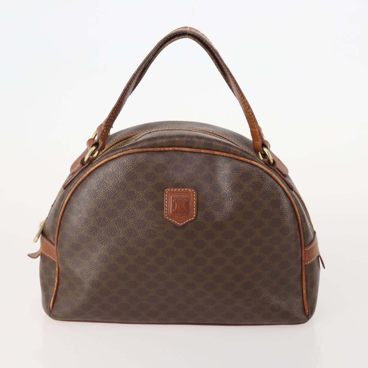 CELINE Macadam Canvas Hand Bag PVC Leather 3 Set Brown Auth bs35482