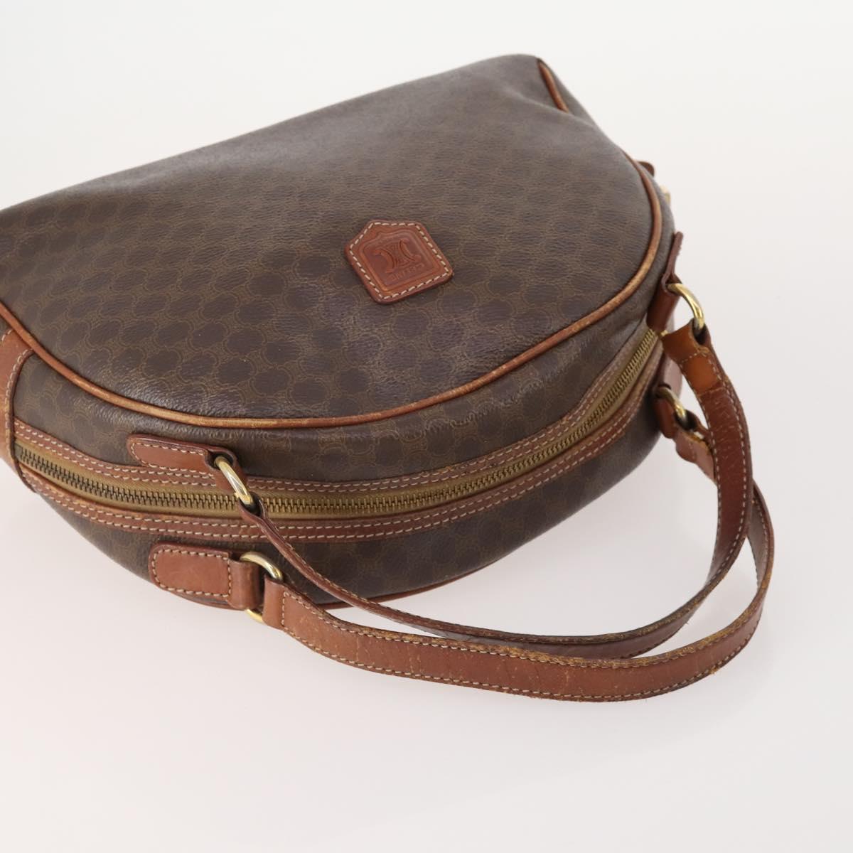 CELINE Macadam Canvas Hand Bag PVC Leather 3 Set Brown Auth bs35482