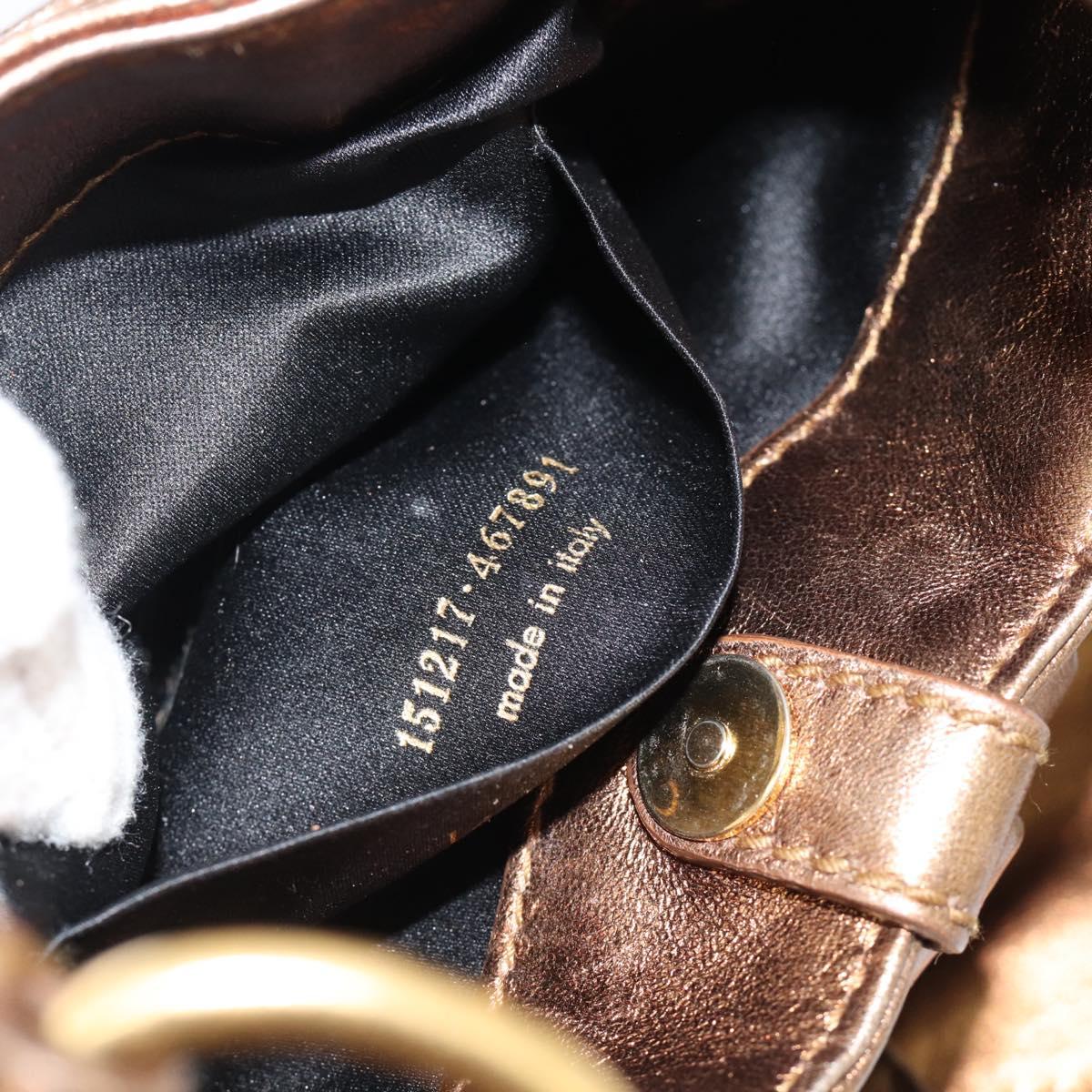 SAINT LAURENT Shoulder Bag Leather Bronze Gold Auth bs35494
