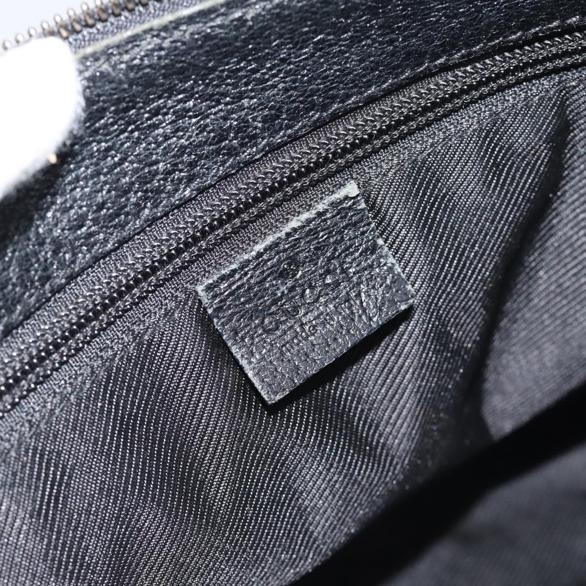 GUCCI GG Canvas Shoulder Bag Black Silver 114273 Auth bs35495