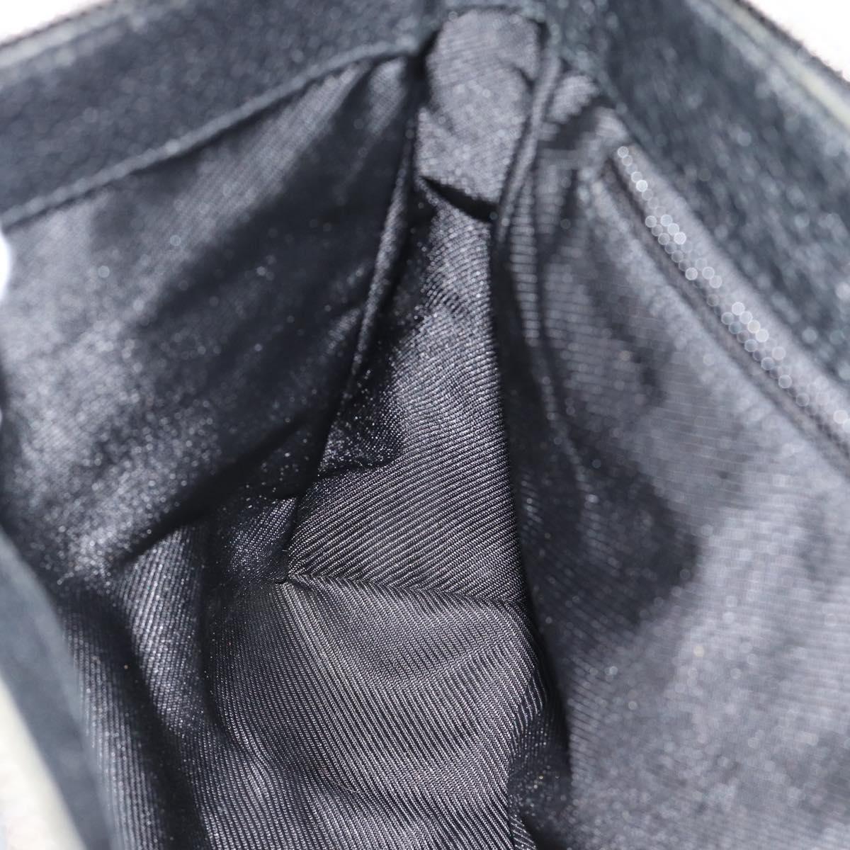 GUCCI GG Canvas Shoulder Bag Black Silver 114273 Auth bs35495