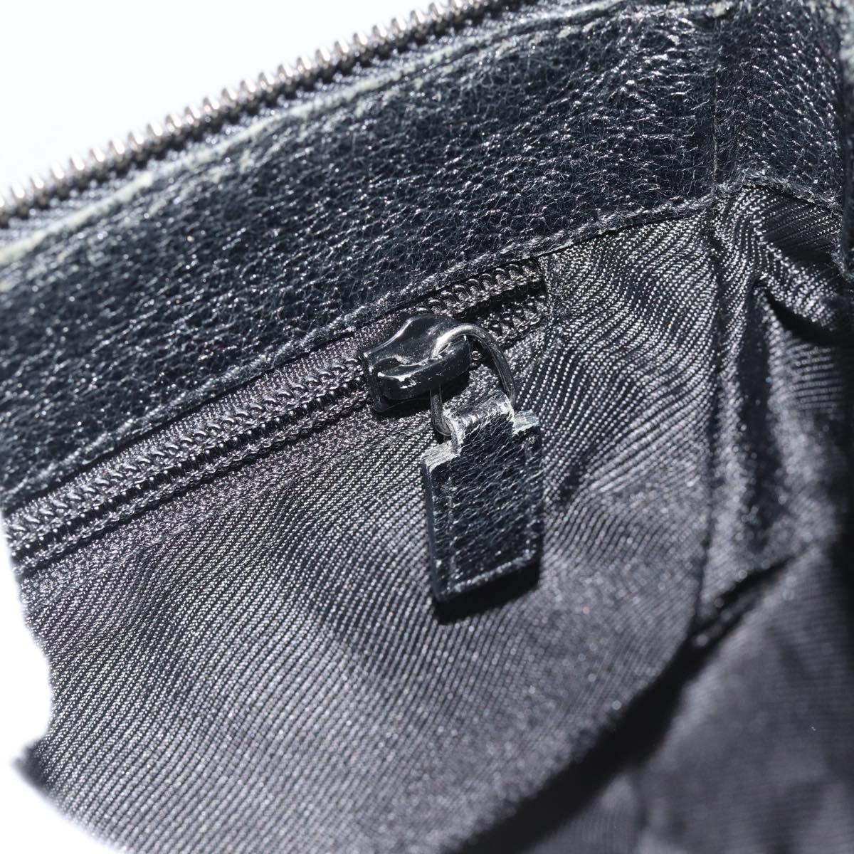 GUCCI GG Canvas Shoulder Bag Black Silver 114273 Auth bs35495