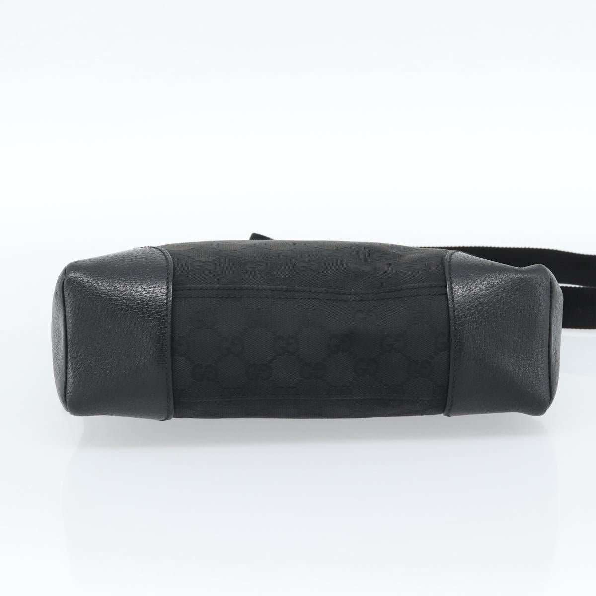 GUCCI GG Canvas Shoulder Bag Black Silver 114273 Auth bs35495