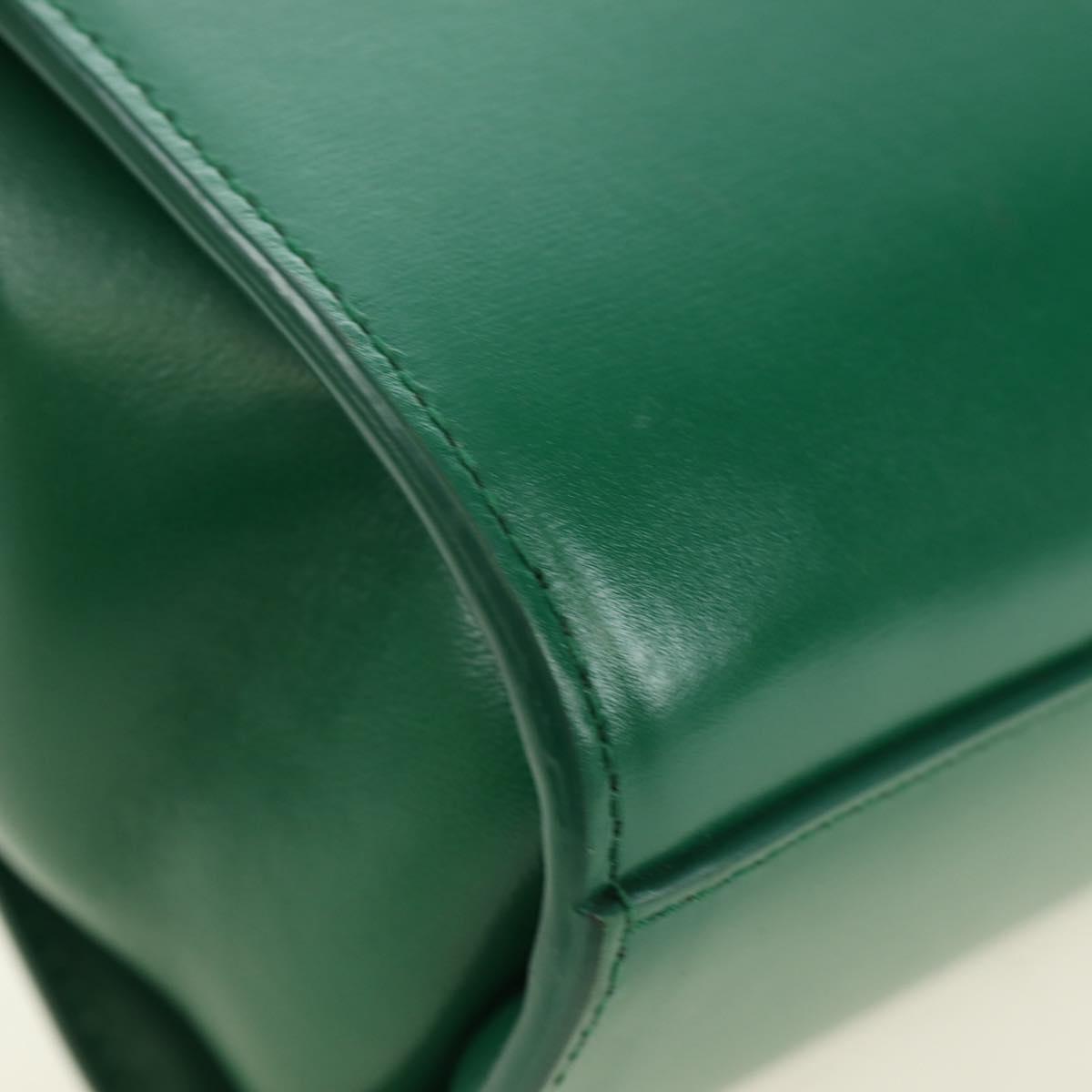BOTTEGA VENETA Shoulder Bag Leather Green Silver Auth bs35500V