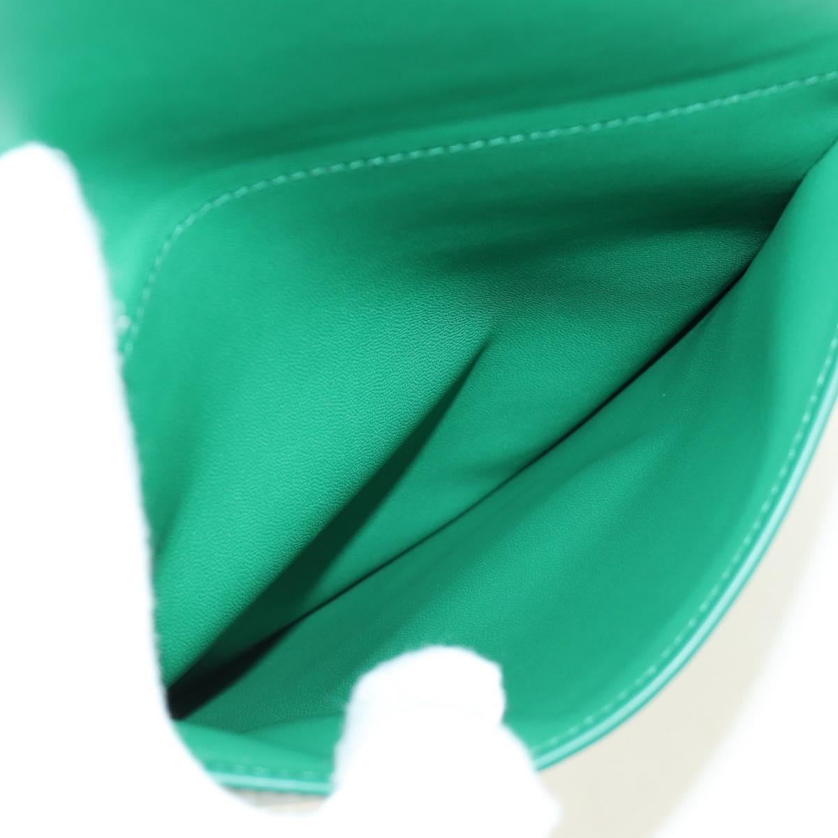 BOTTEGA VENETA Shoulder Bag Leather Green Silver Auth bs35500V