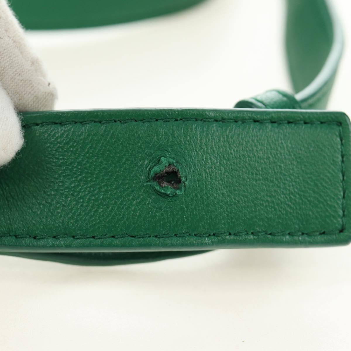 BOTTEGA VENETA Shoulder Bag Leather Green Silver Auth bs35500V