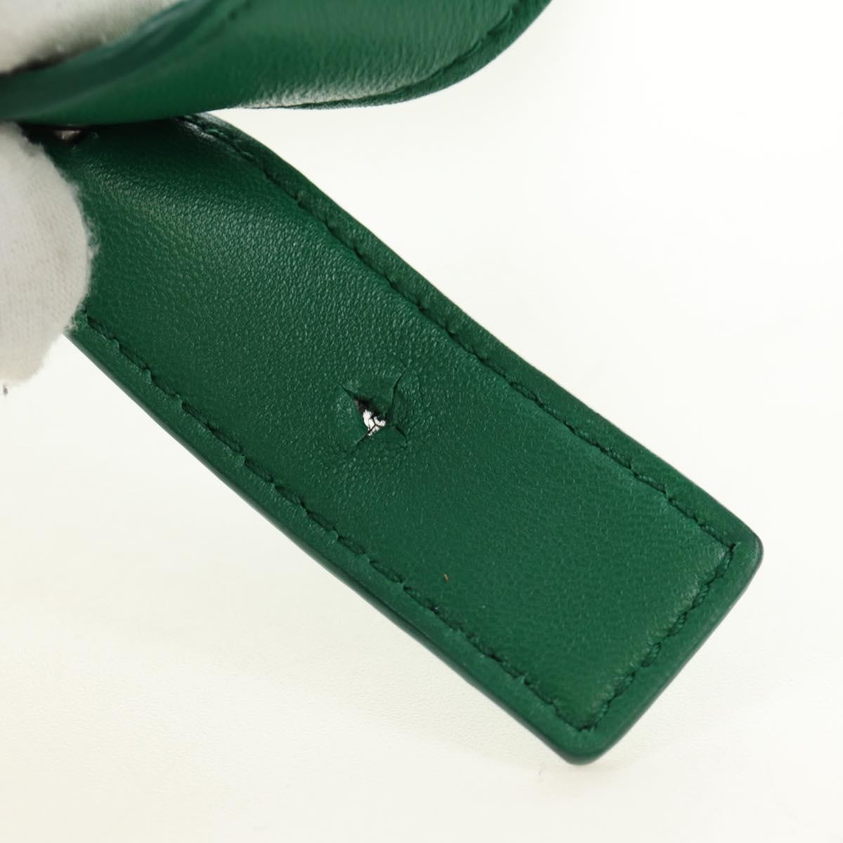 BOTTEGA VENETA Shoulder Bag Leather Green Silver Auth bs35500V