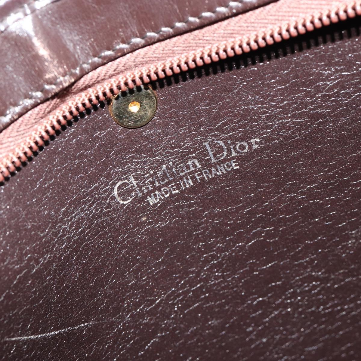 Christian Dior Trotter Canvas Shoulder Bag Brown Gold Auth bs35501