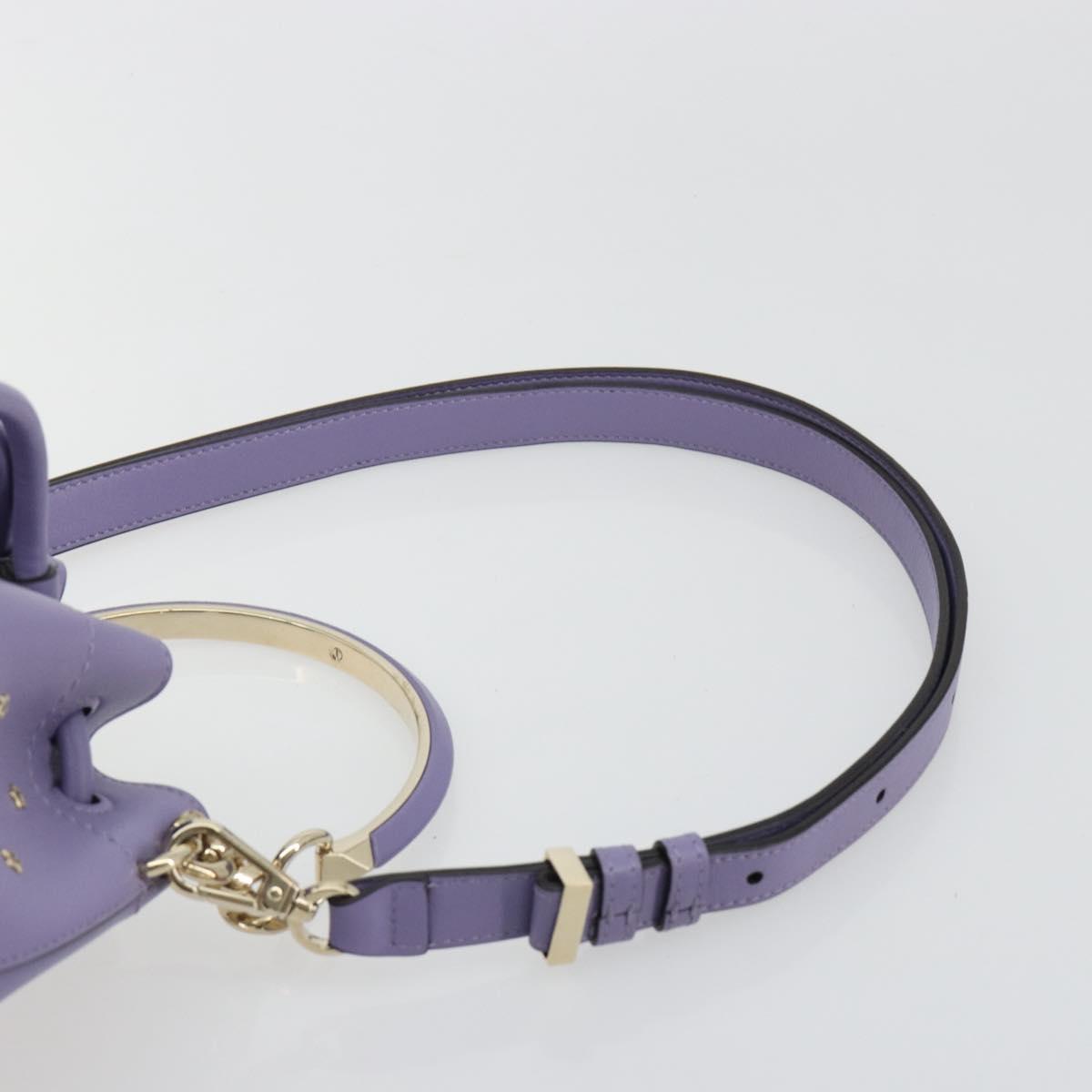 Jimmy Choo Purse Shoulder Bag Leather 2way Purple Gold Auth bs35503A