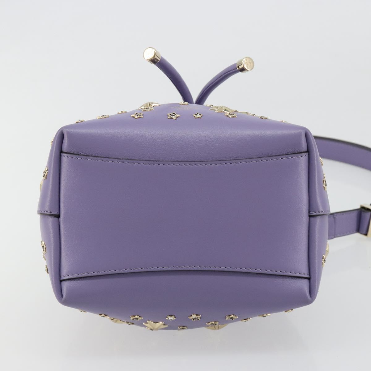 Jimmy Choo Purse Shoulder Bag Leather 2way Purple Gold Auth bs35503A