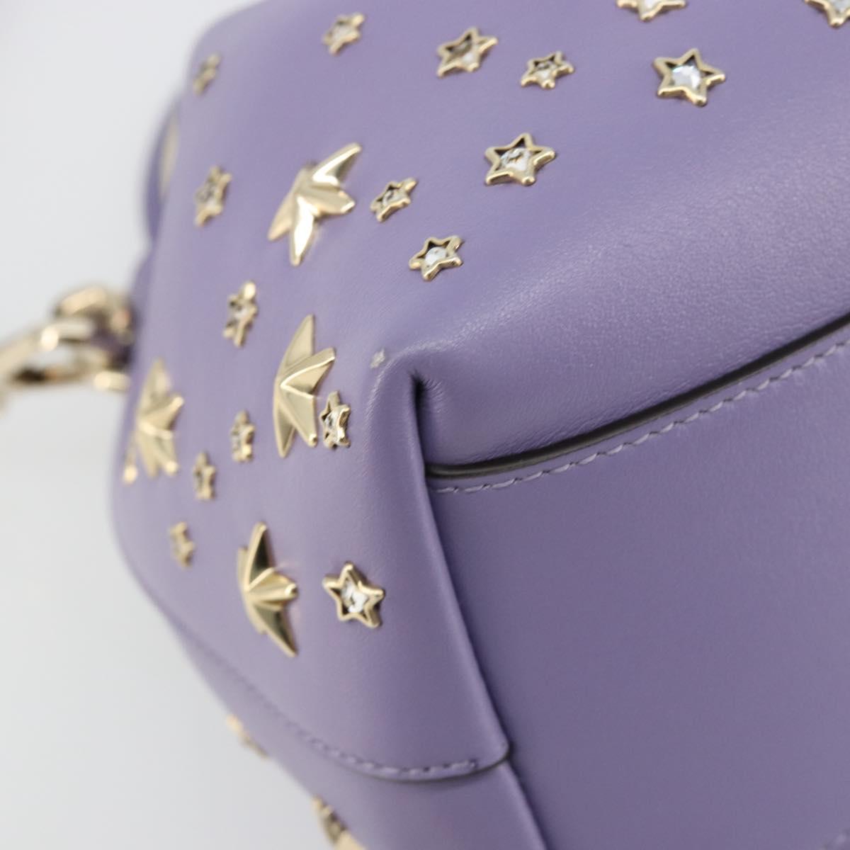 Jimmy Choo Purse Shoulder Bag Leather 2way Purple Gold Auth bs35503A