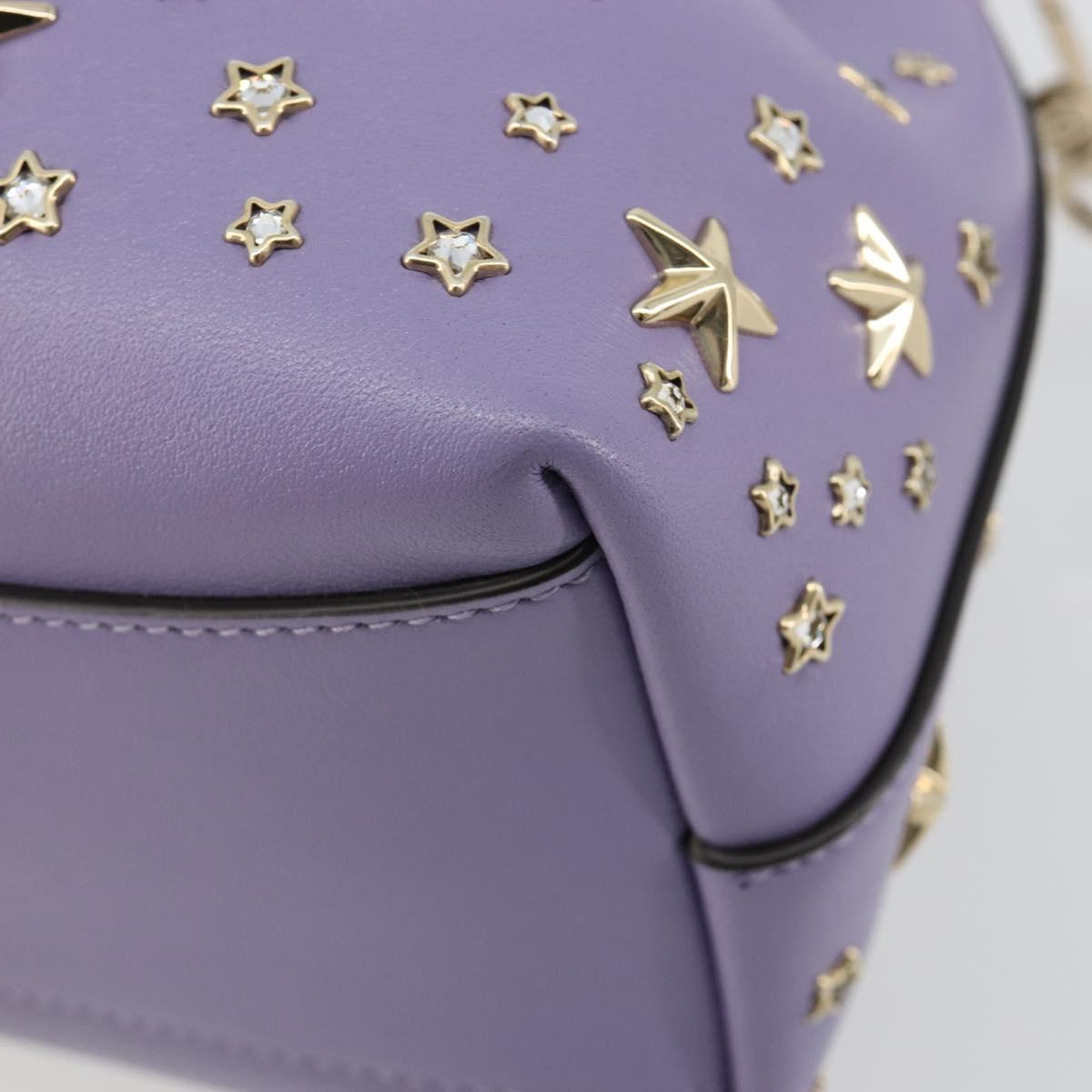 Jimmy Choo Purse Shoulder Bag Leather 2way Purple Gold Auth bs35503A