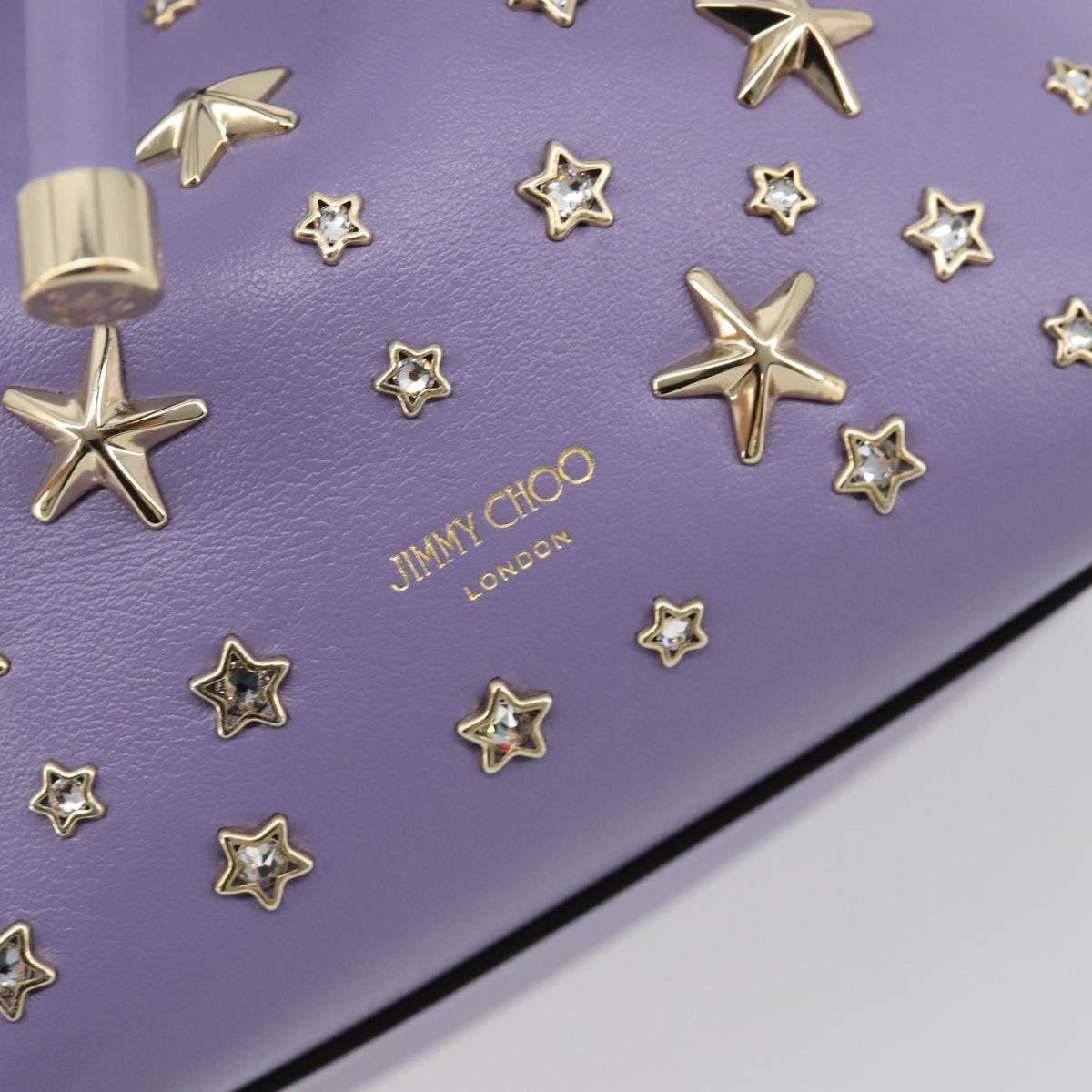 Jimmy Choo Purse Shoulder Bag Leather 2way Purple Gold Auth bs35503A