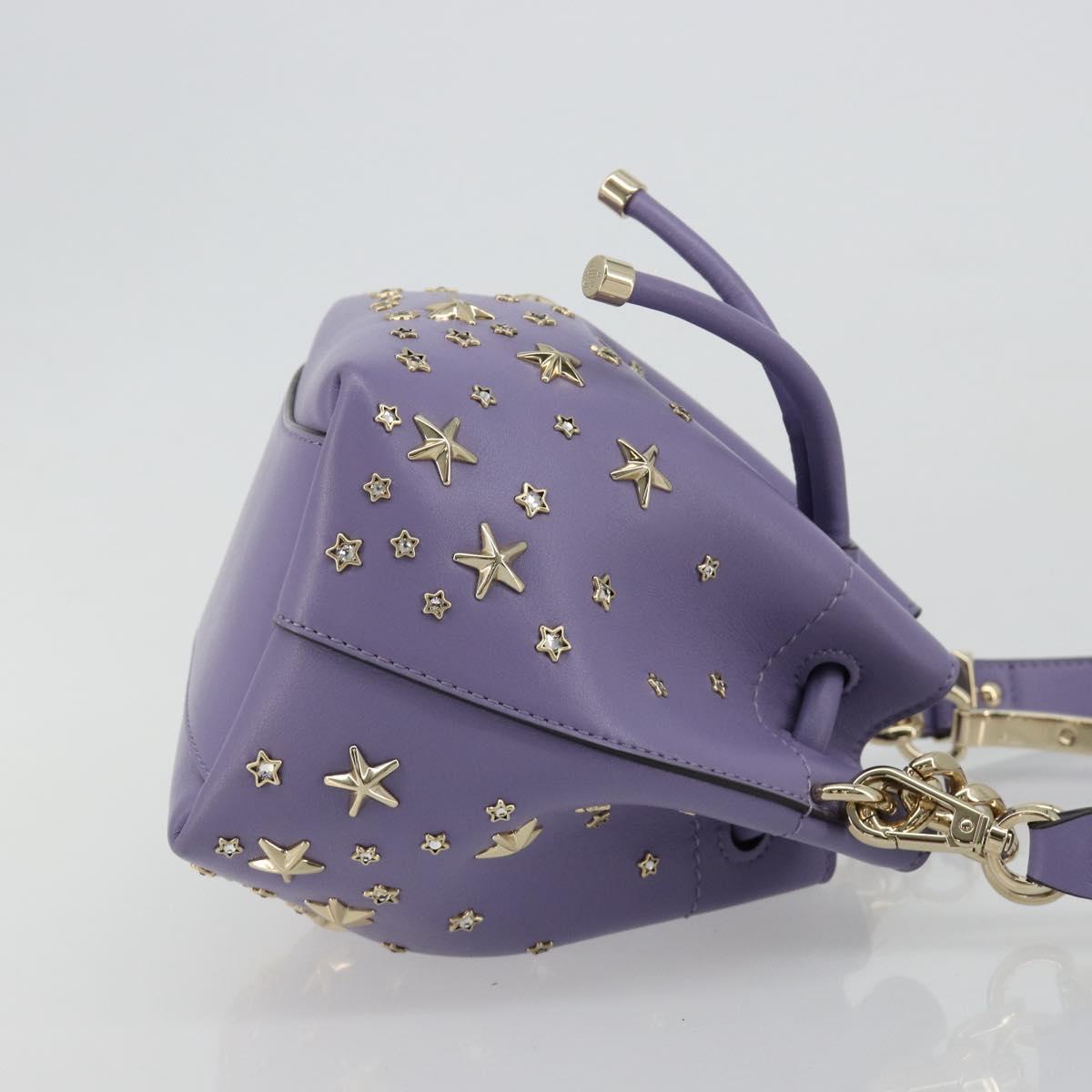 Jimmy Choo Purse Shoulder Bag Leather 2way Purple Gold Auth bs35503A