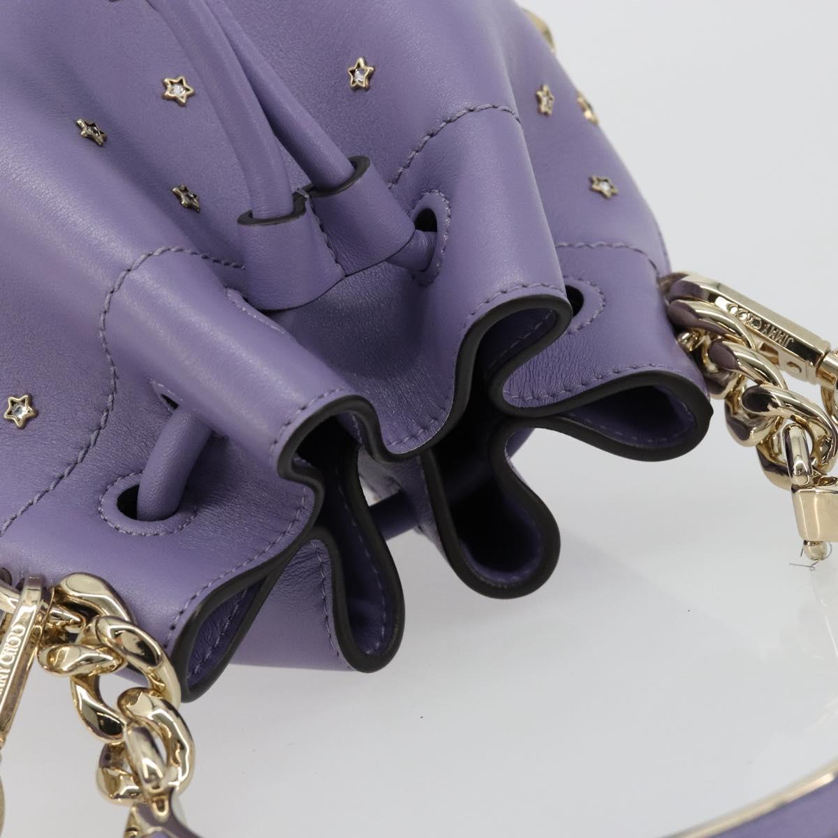 Jimmy Choo Purse Shoulder Bag Leather 2way Purple Gold Auth bs35503A