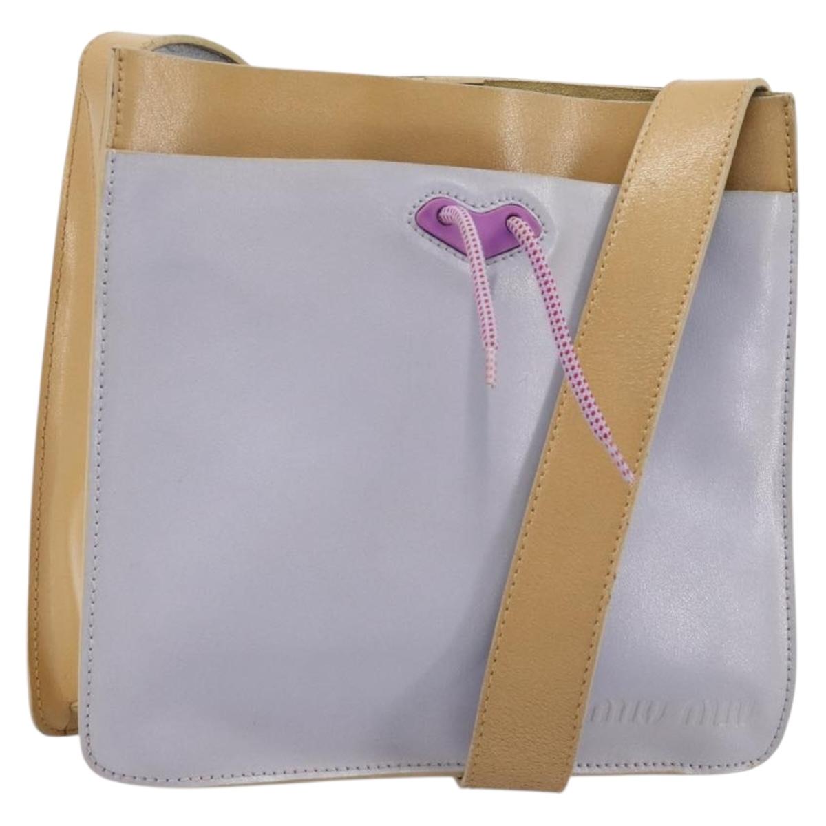 Miu Miu Shoulder Bag Leather Purple Auth bs35504