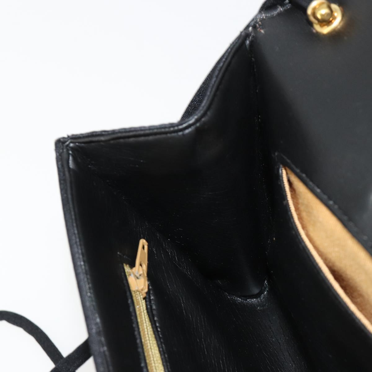 GIVENCHY Shoulder Bag Canvas Black Gold Auth bs35507