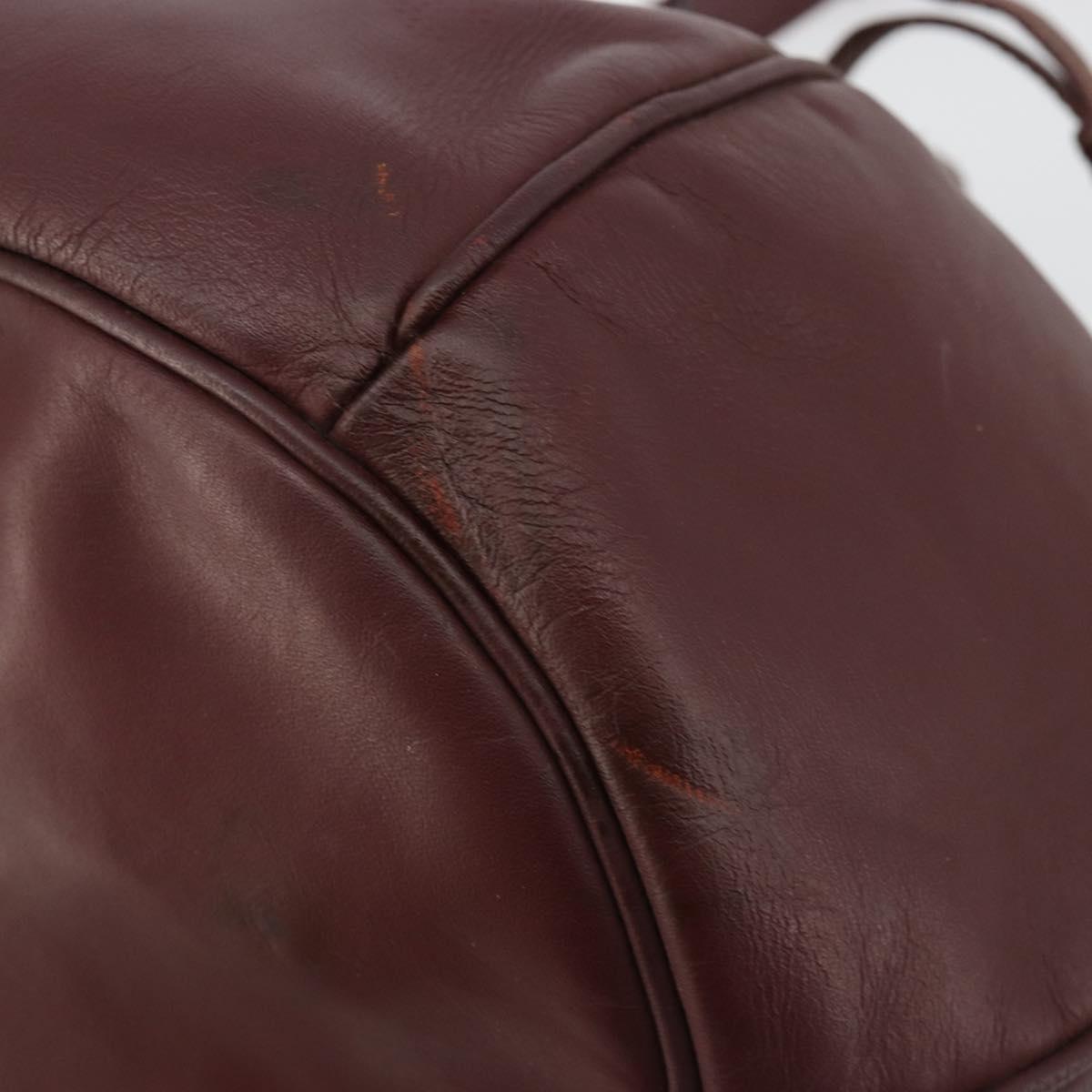 CARTIER Must Line Purse Shoulder Bag Leather Bordeaux Gold Auth bs35510