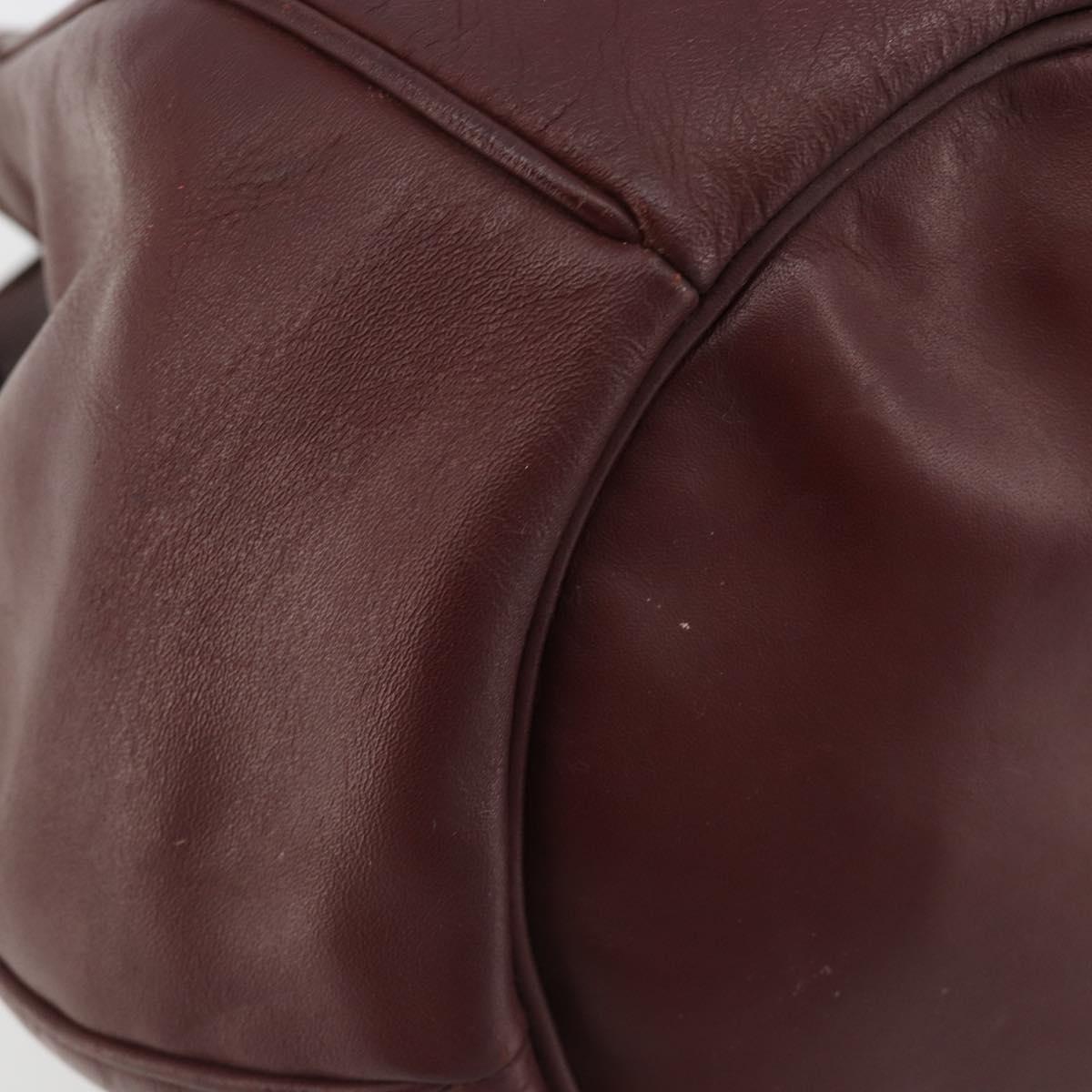 CARTIER Must Line Purse Shoulder Bag Leather Bordeaux Gold Auth bs35510