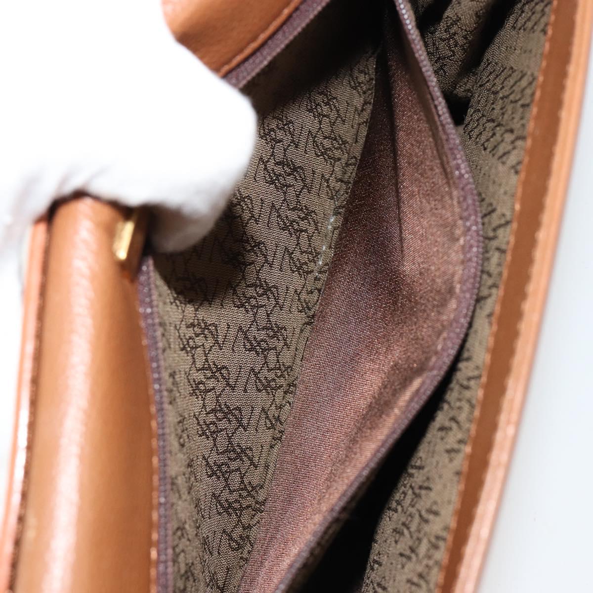 SAINT LAURENT Shoulder Bag Leather Brown Gold Auth bs35517