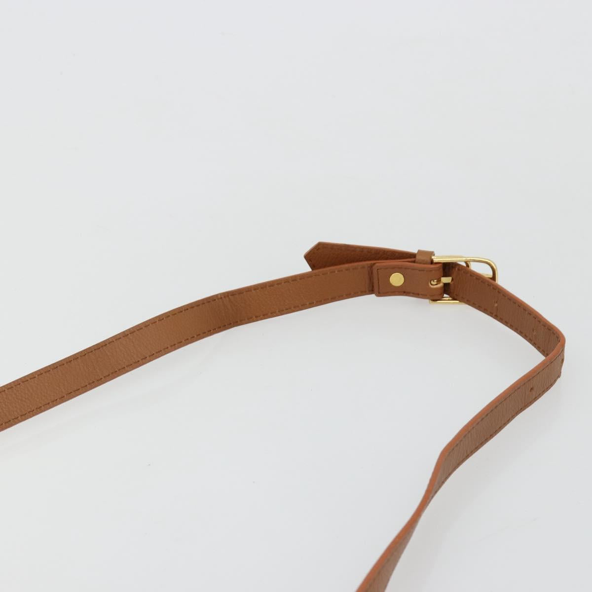 SAINT LAURENT Shoulder Bag Leather Brown Gold Auth bs35517
