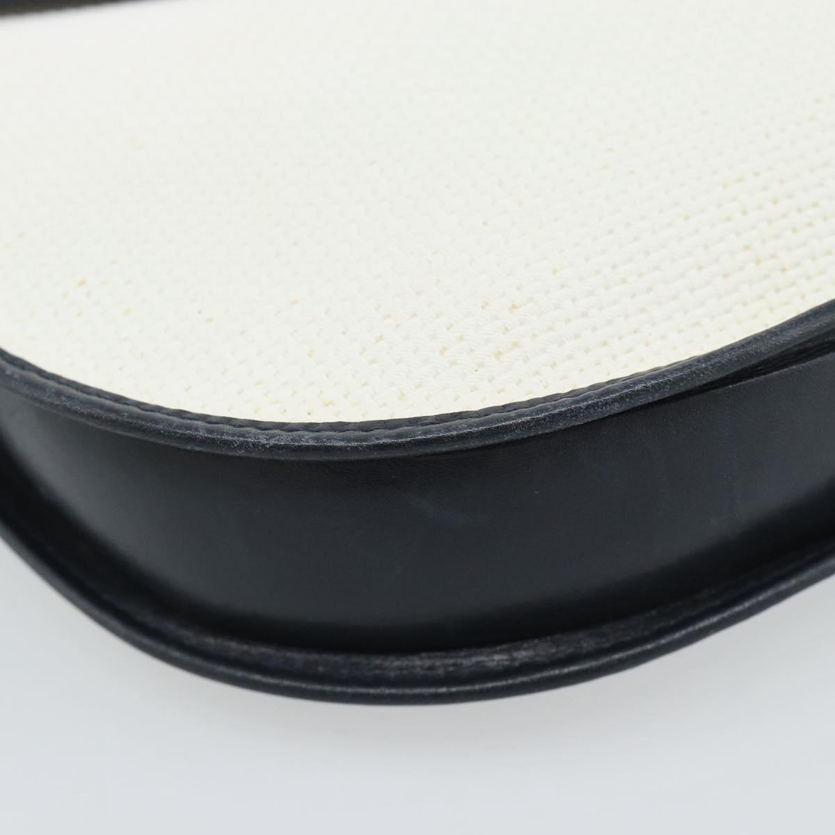 SAINT LAURENT Shoulder Bag Coated Canvas White Gold Auth bs35518