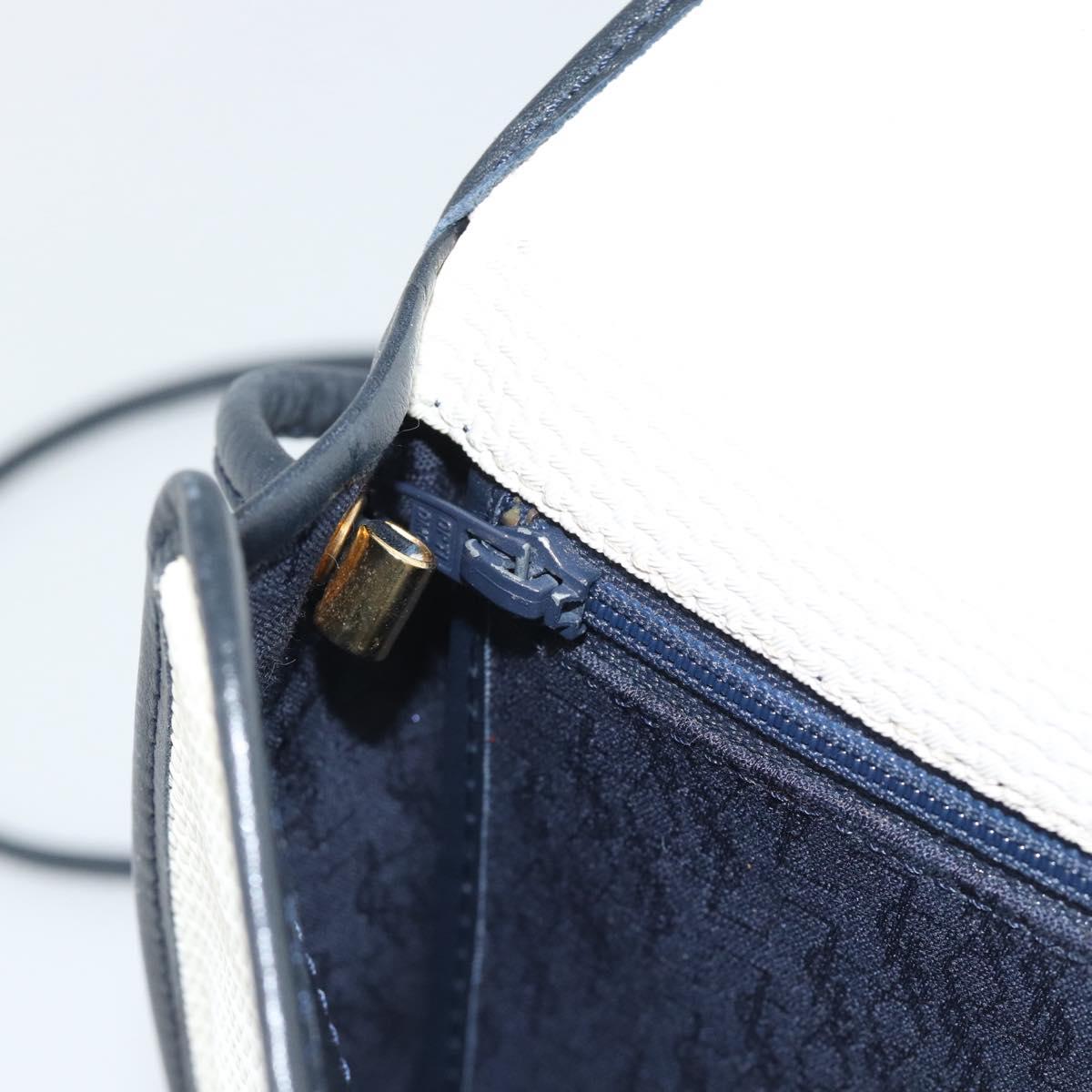 SAINT LAURENT Shoulder Bag Coated Canvas White Gold Auth bs35518