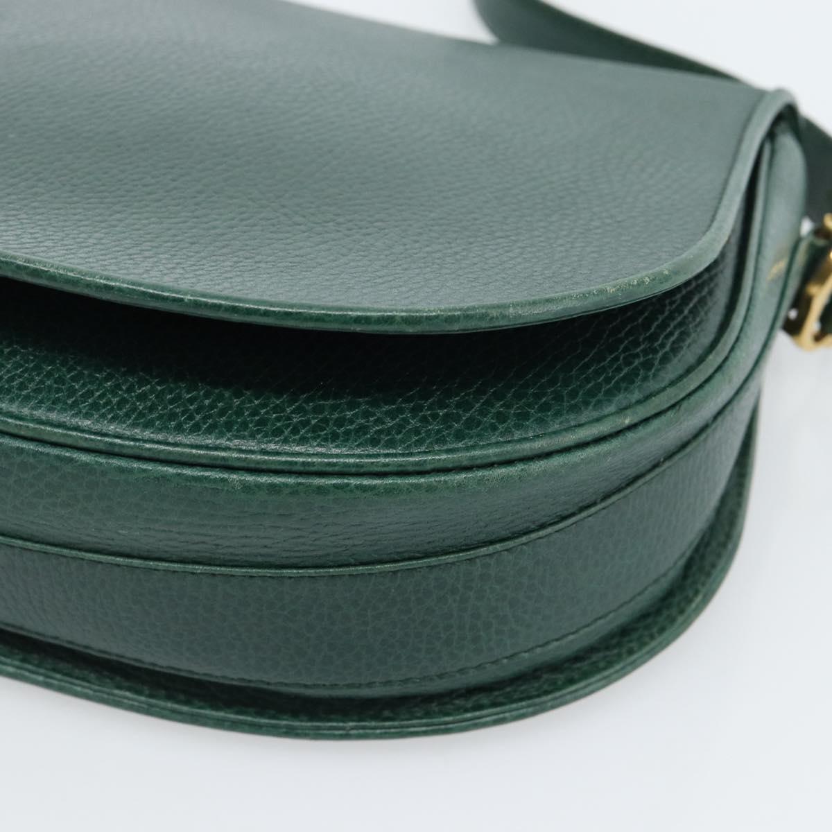 CARTIER Must Line Shoulder Bag Leather Green Gold Auth bs35522