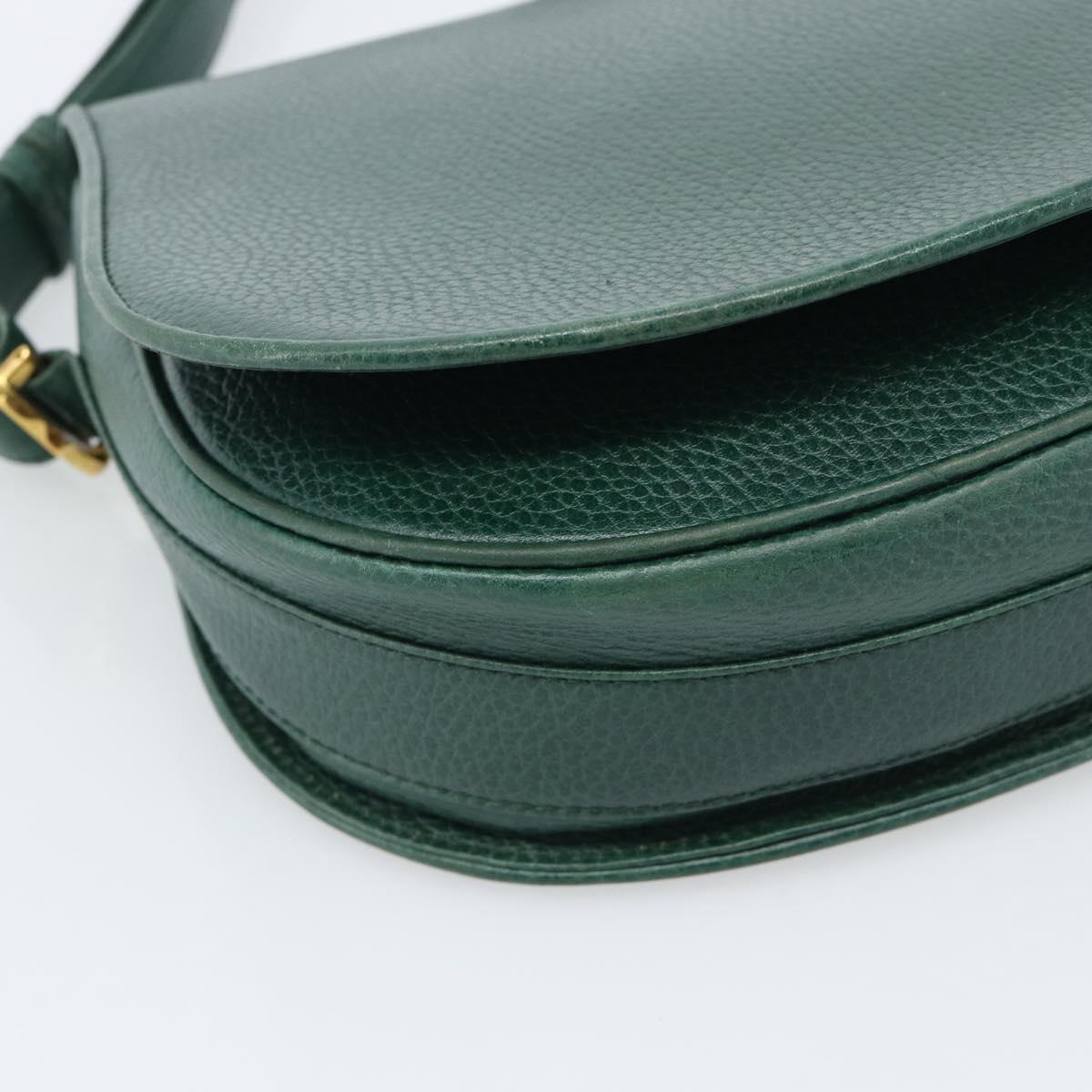 CARTIER Must Line Shoulder Bag Leather Green Gold Auth bs35522