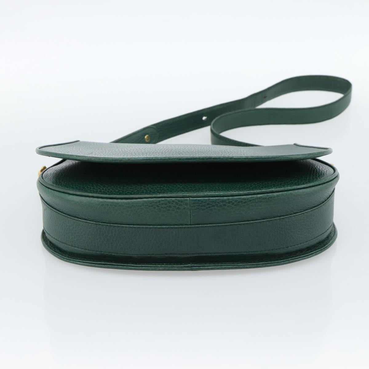 CARTIER Must Line Shoulder Bag Leather Green Gold Auth bs35522