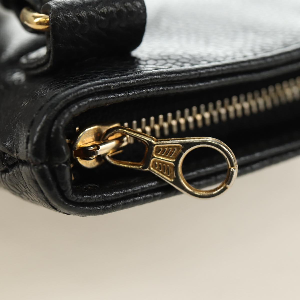 CHANEL Waist Bag Caviar Skin Black Gold CC Auth bs35525V