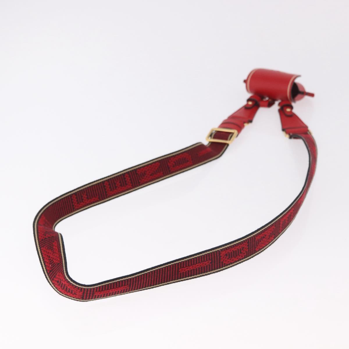 FENDI Airpods Case Mamma Baguette Earphone Case Leather Red Gold Auth bs35526V