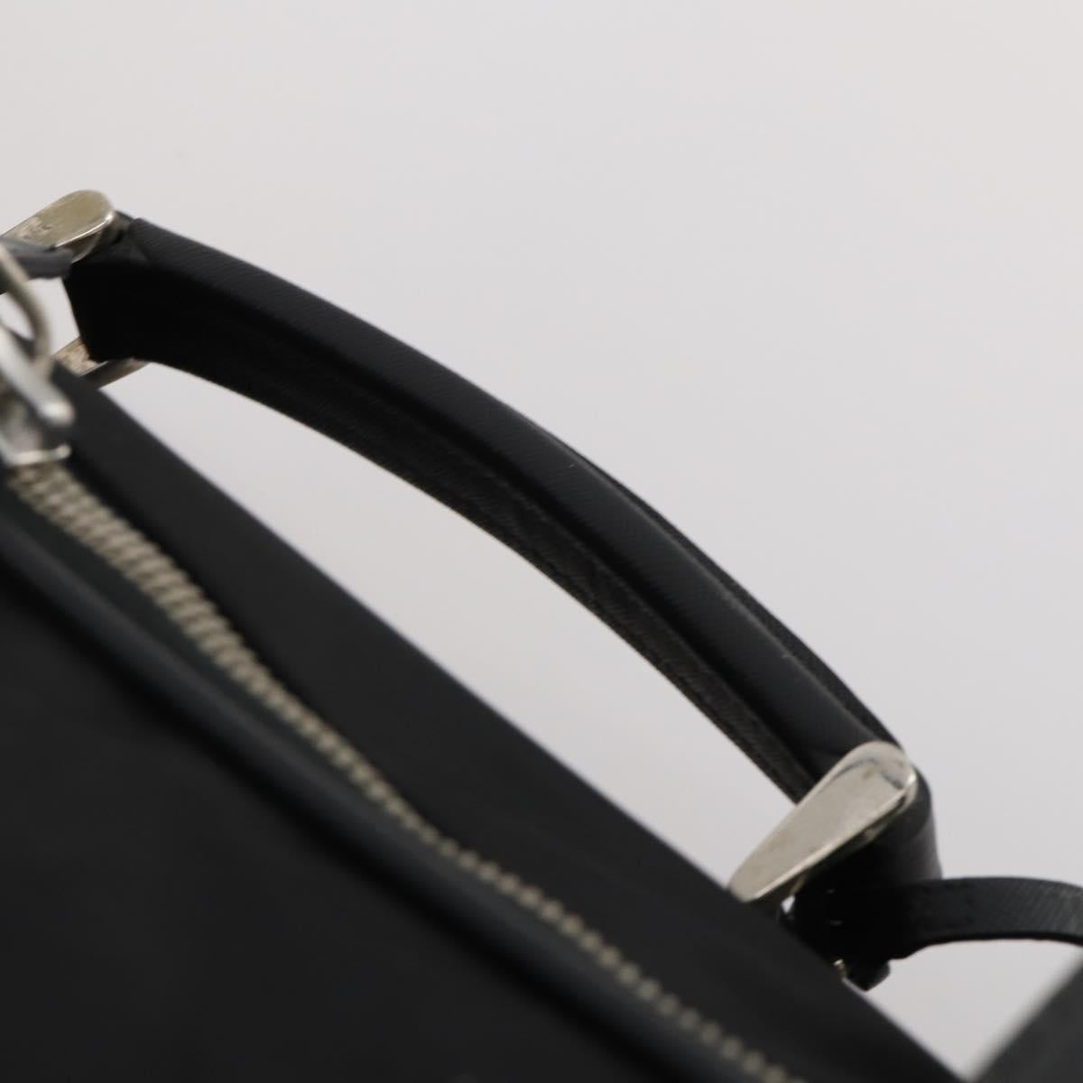 PRADA Boston Bag Nylon Black Silver Auth bs35527
