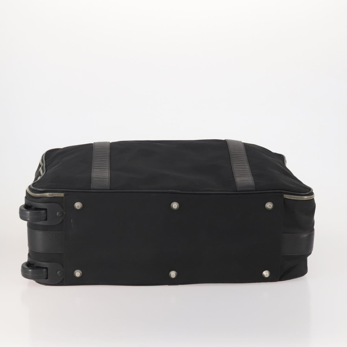 PRADA Boston Bag Nylon Black Silver Auth bs35527