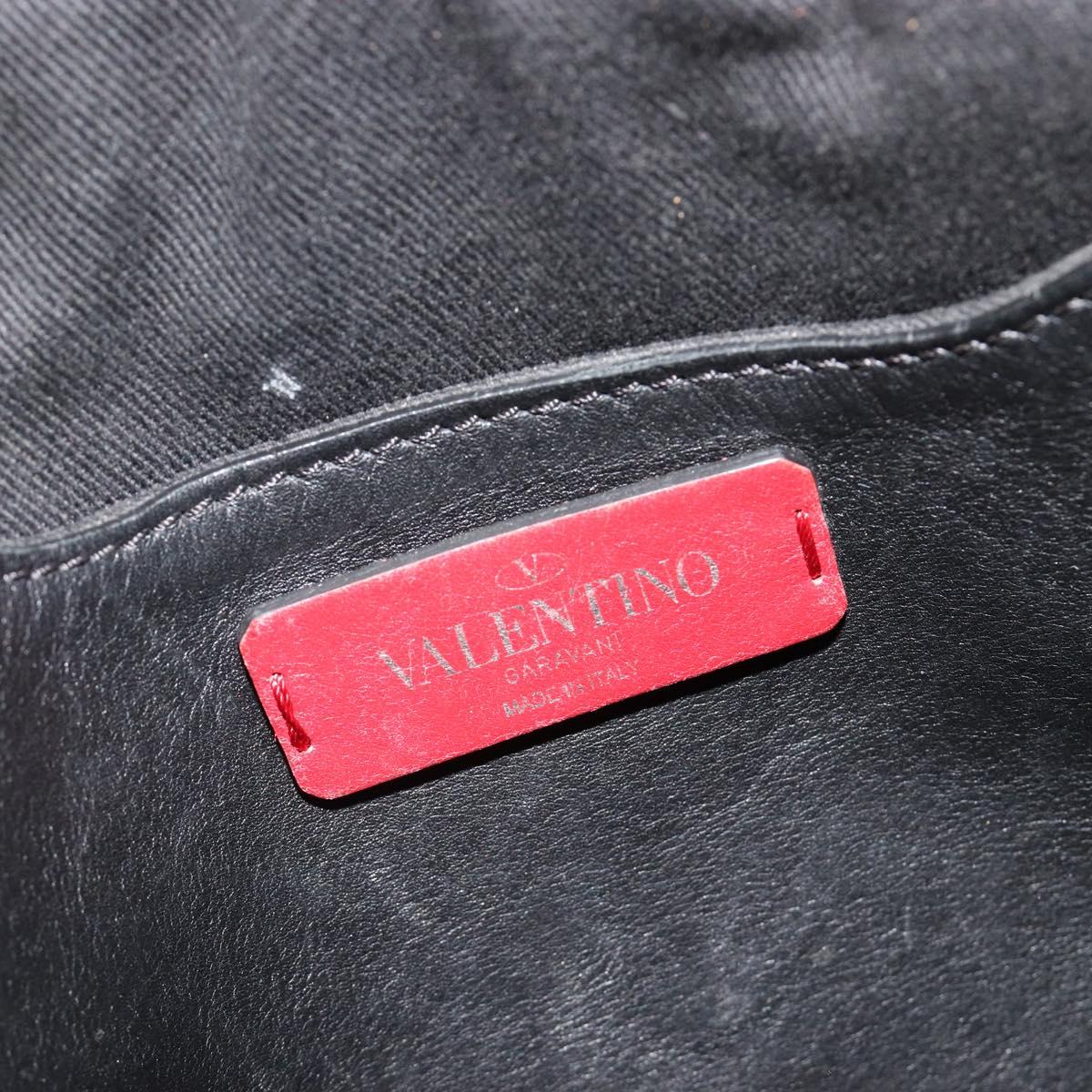 VALENTINO Shoulder Bag Canvas Khaki Silver Auth bs35528