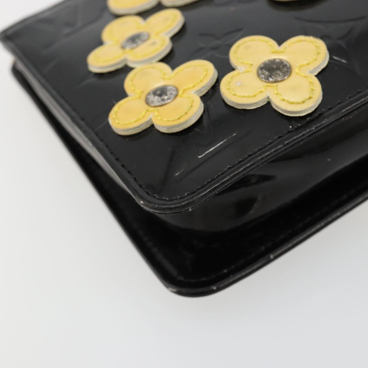 LOUIS VUITTON Monogram Vernis Lexington Pouch Flower Black M92245 Auth bs35540