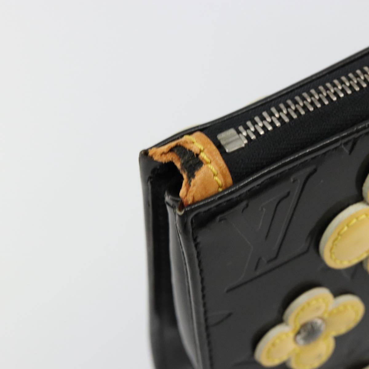 LOUIS VUITTON Monogram Vernis Lexington Pouch Flower Black M92245 Auth bs35540