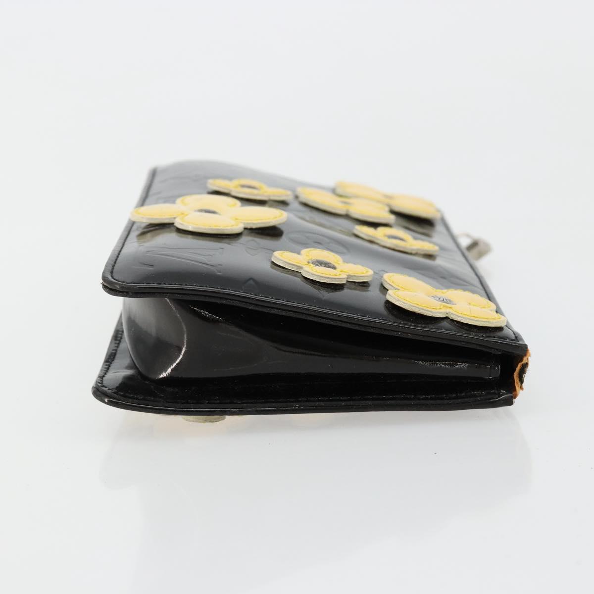 LOUIS VUITTON Monogram Vernis Lexington Pouch Flower Black M92245 Auth bs35540