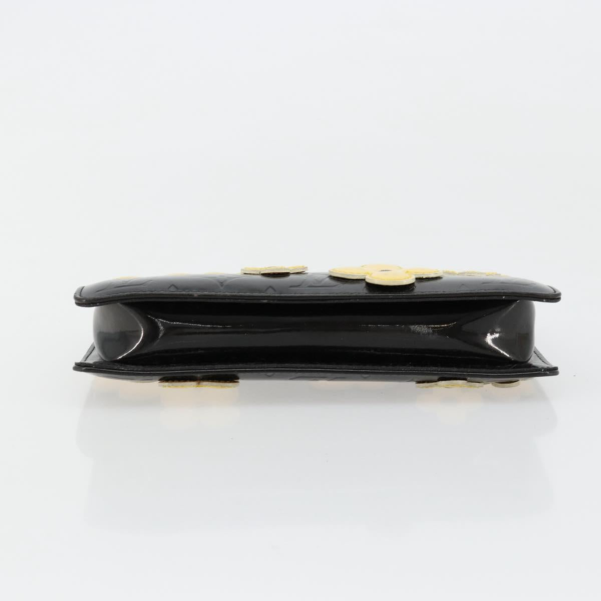 LOUIS VUITTON Monogram Vernis Lexington Pouch Flower Black M92245 Auth bs35540