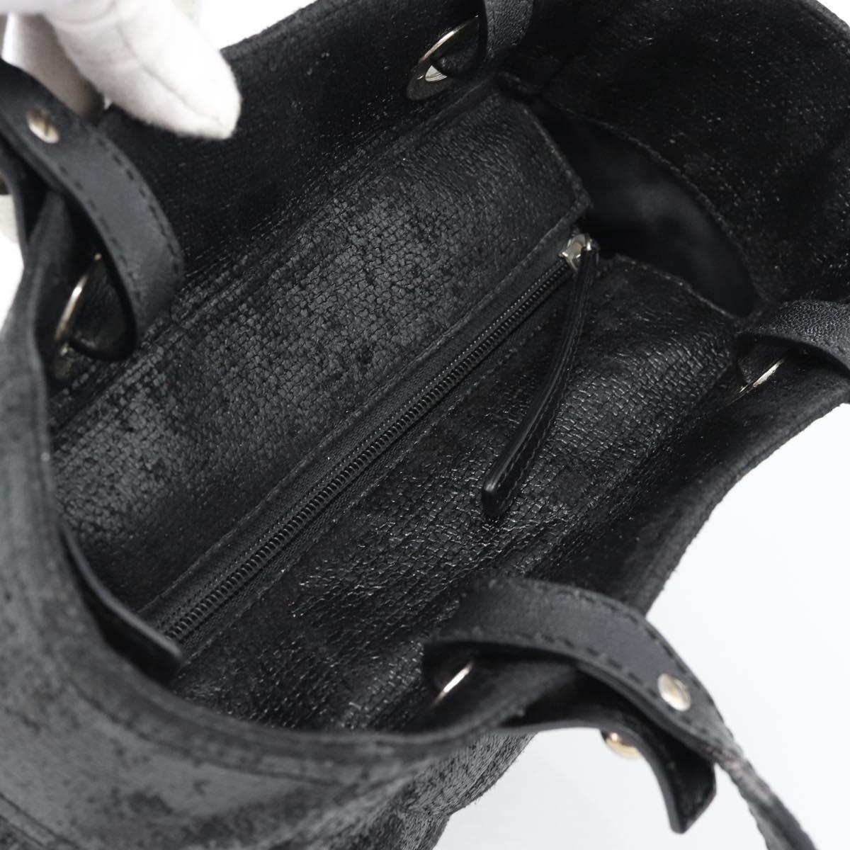 CHANEL Matelasse Tote Bag Coated Canvas Black Gold CC Auth bs35544