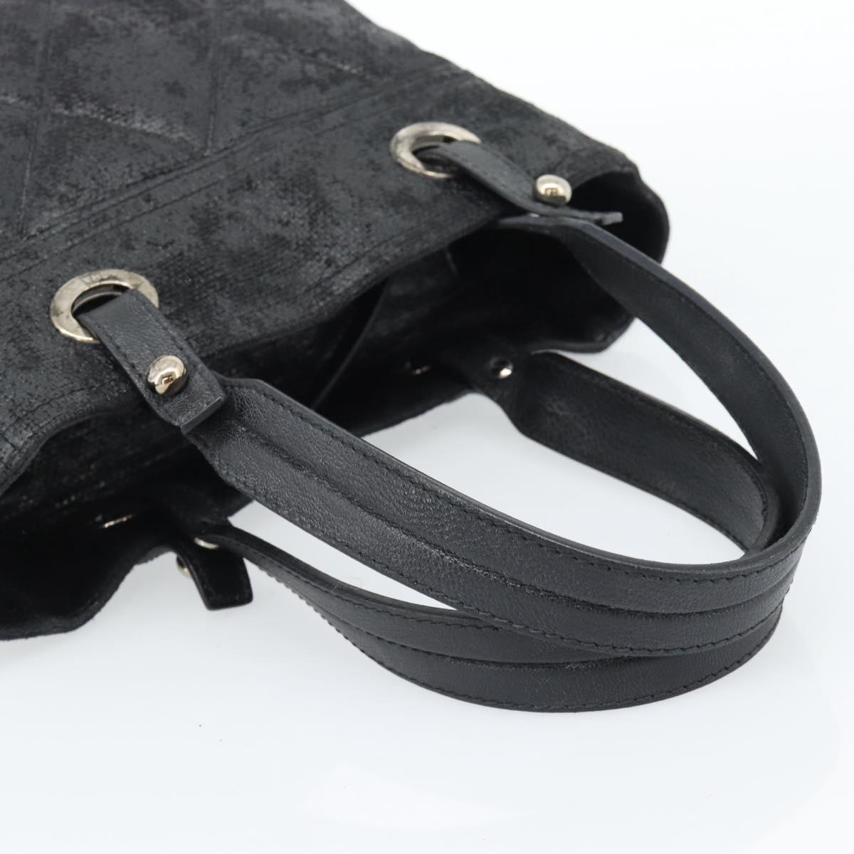 CHANEL Matelasse Tote Bag Coated Canvas Black Gold CC Auth bs35544