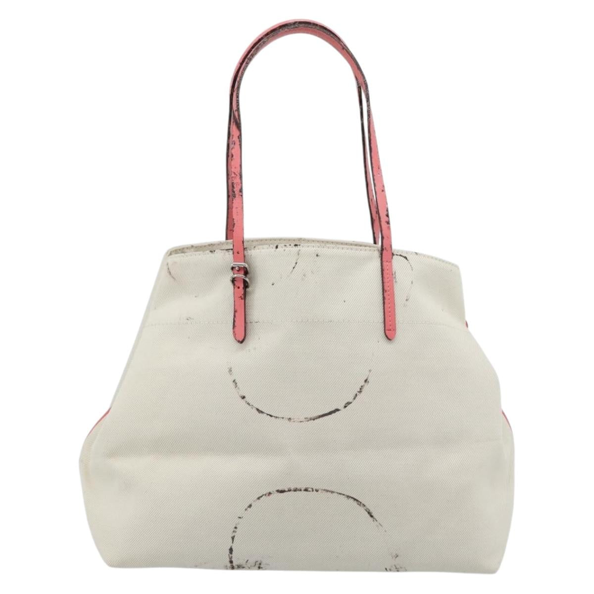 LOUIS VUITTON Cabas MM Tote Bag Canvas White M94502 LV Auth bs35545