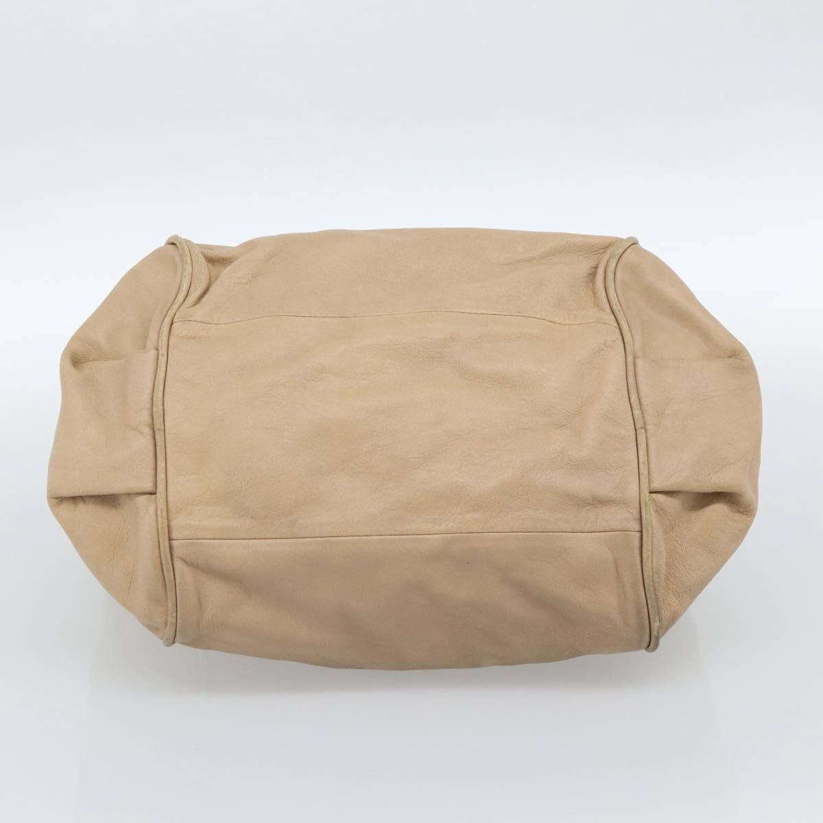 Chloe Etel Hand Bag Leather 2way Beige Gold Auth bs35549