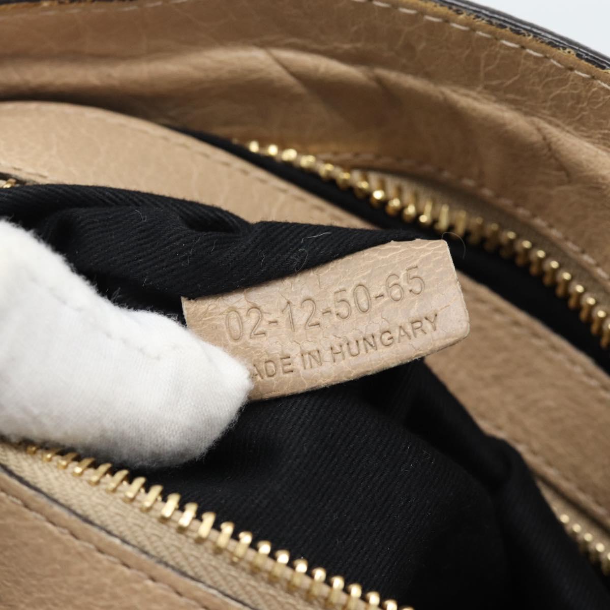 Chloe Etel Hand Bag Leather 2way Beige Gold Auth bs35549